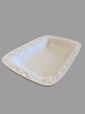 Vintage Amora Italy Serving Tray Embossed Scroll Cottagecore